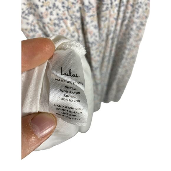 Lulu's Womens Floral print tiered midi dress White Size L - Picture 7 of 7